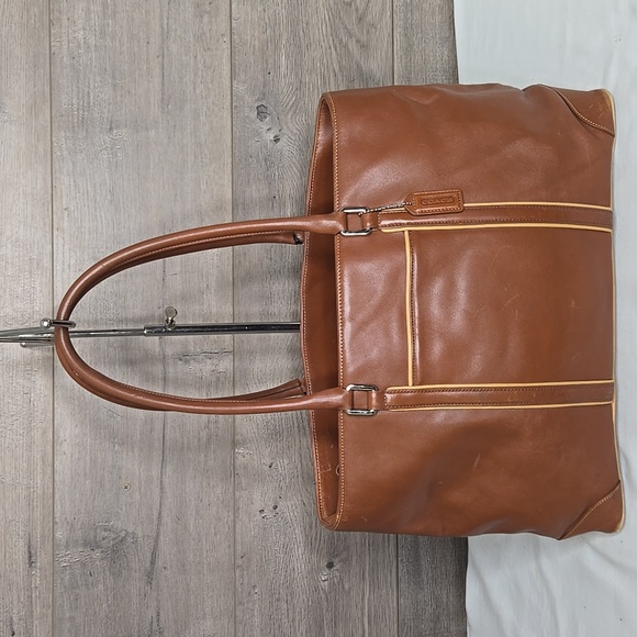 Vintage Coach Hampton Brown Leather Tote Bag 7515 - Picture 1 of 15